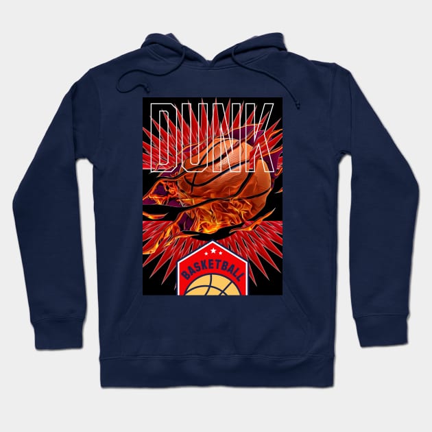 Basketball Dunk Hoodie by Rene Martin